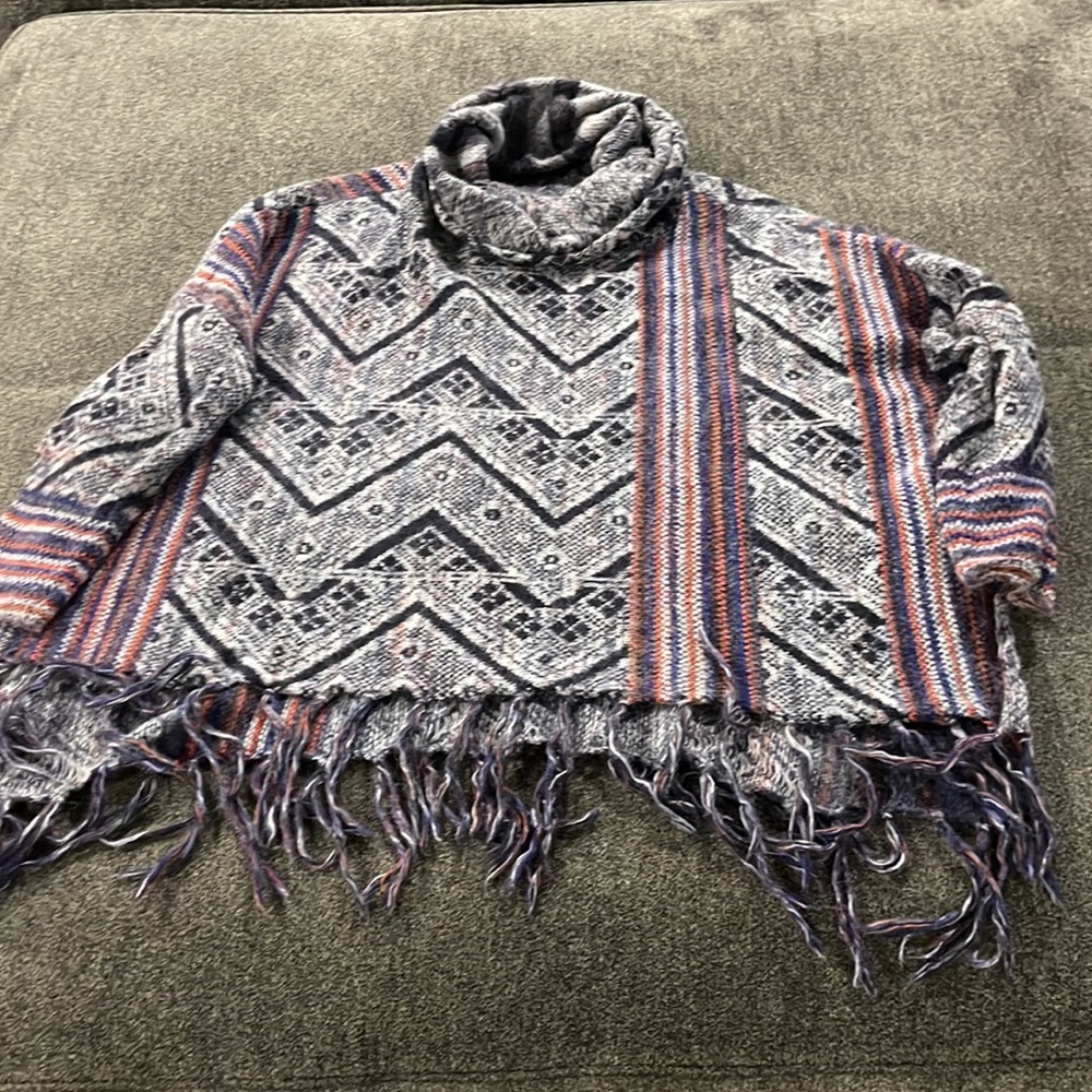 Free People Multicolor Cowl Neck Sweater